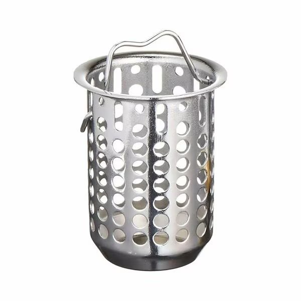 2-1/2 Inch Deep Replacement Basket for Jr. Duo Strainer, Chrome, Thrifco Plumbing, Mfr#: 9401801